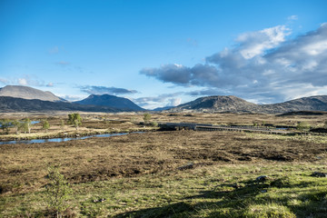 The road through the amazing landscape of Rannoch Moor