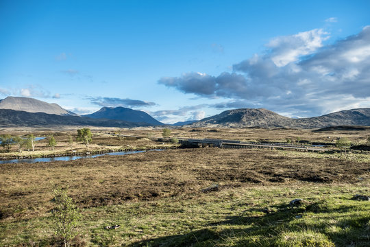 The road through the amazing landscape of Rannoch Moor