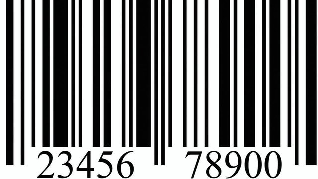Detailed fancy scanning of a barcode in slow motion, the scanline light reading the bars.
