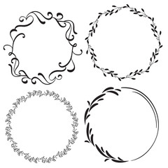 Set of Decorative Frame and Borders Art. Calligraphy lettering Vector illustration EPS10