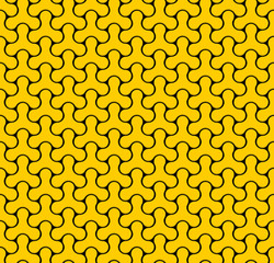 Black And Yellow Seamless Web Geometric  Pattern.