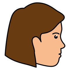 beautiful woman head avatar character vector illustration design