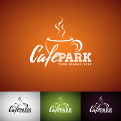 Coffe Cup Vector Logo Design Template. Set of Cofe Shop label illustration with various color.