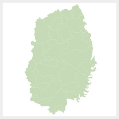 Obraz premium 岩手県の地図