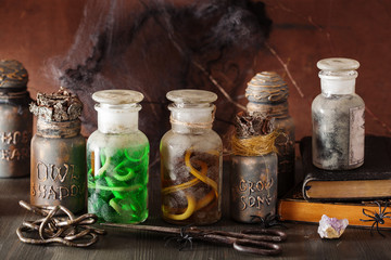 witch apothecary jars magic potions halloween decoration