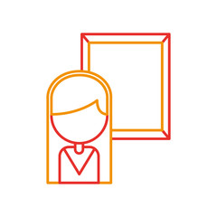 cute woman avatar with picture vector illustration design