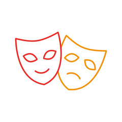 theater masks isolated icon vector illustration design