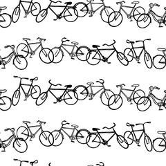 Bicycles seamless pattern