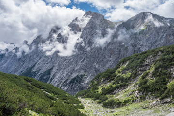 Fototapeta na wymiar The mountains of Alps in Bavaria, Germany.