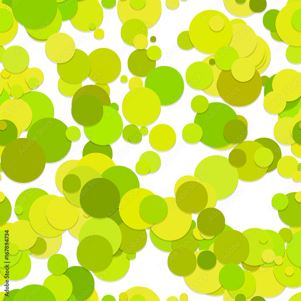 Poster abstract seamless circle background pattern - vector graphic design from dots in light green tones w