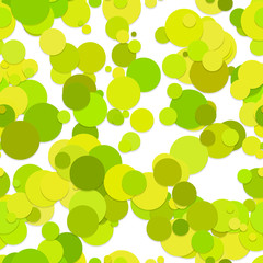 Abstract seamless circle background pattern - vector graphic design from dots in light green tones with shadow effect