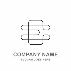 Monogram Letter E Square Pixel Data Link Connection Technology Computer Business Company Stock Vector Logo Design Template 