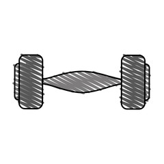 Colorful dumbbell doodle over white background vector illustration