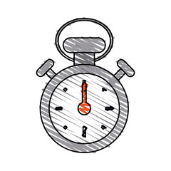 Colorful stopwatch doodle over white background vector illustration
