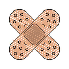 Colorful band aid doodle over white background vector illustration