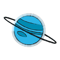 Colorful saturn planet doodle over white background vector illustration