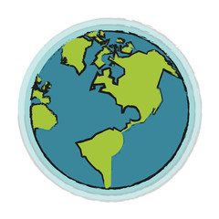 Colorful planet earth doodle over white background vector illustration