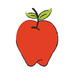 Colorful apple doodle over white background vector illustration