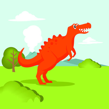 cute dinosaur vector graphic, t-rex image