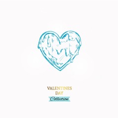 Romantic card with illustration of heart. Vector hand drawn. Love.