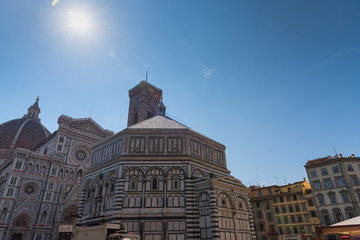 Fototapeta na wymiar Cattedrale di Santa Maria del Fiore (Cathedral of Saint Mary of the Flower) is the main church of Florence,Tuscany, Italy. The basilica is one of Italy's largest churches, UNESCO World Heritage Site