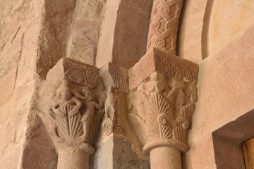 Capitals romamesque of Sant Joan de les Abadesses monastery ; Ripolles; Girona province; Catalonia;...