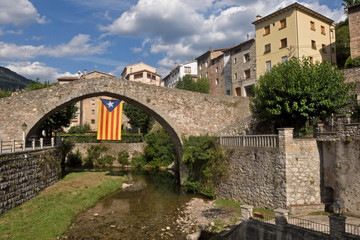 Fototapeta premium village of La Poble de Lillet, Bergueda, Barcelona province, Catalonia, Spain