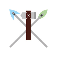 antique arrows and ax isolated icon vector illustration design