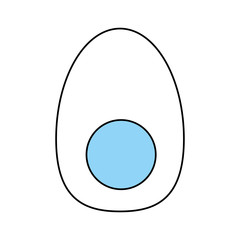 Flat line monocromatic egg over white background vector illustration
