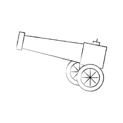 Old cannon isolated icon vector illustration design