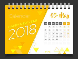May 2018. Desk Calendar 2018