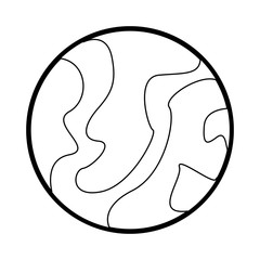 Flat line uncolored planet over white background vector illustration