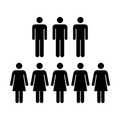 People Icon - Vector Group of Men and Women Team Symbol for Business Infographic Design in Glyph Pictogram illustration