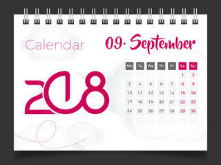 September 2018. Desk Calendar 2018