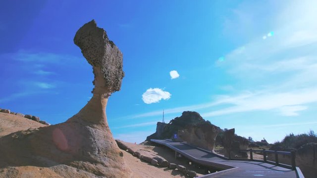 Queen's head Stone on Yehliu Geopark, New Taipei, Taiwan