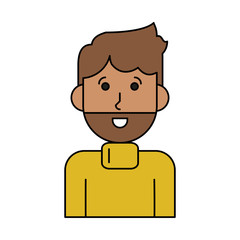 happy bearded man cartoon icon image vector illustration design 