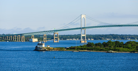 Fototapeta na wymiar Bridge to Newport Rhode Island