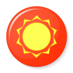 Button with the emblem of the sun.