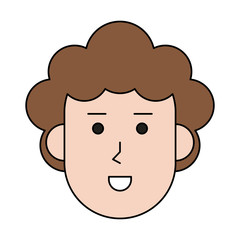 happy woman with big curly hair cartoon  icon image vector illustration design 