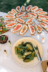 Bread with red fish and cheese