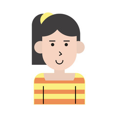 happy woman with ponytail cartoon  icon image vector illustration design 