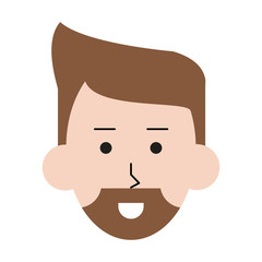 happy bearded man cartoon icon image vector illustration design 