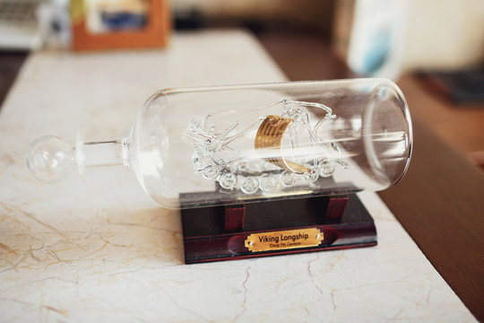 Glass Ship Put In A Glass Bottle