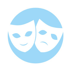 theater masks isolated icon vector illustration design
