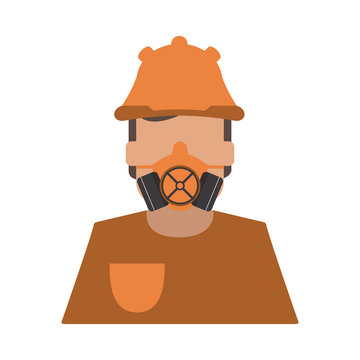 worker avatar with industrial safety icon image vector illustration design 