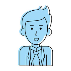 businessman cartoon icon image vector illustration design  blue color