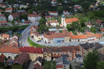 View from chateau Vranov to city Vranov nad Dyjí Chateau, Czech republic