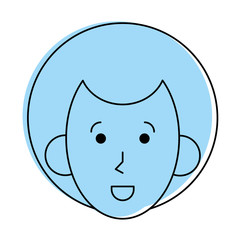 happy man with afro cartoon icon image vector illustration design  blue color