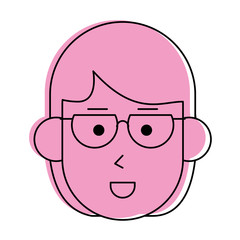 Obraz na płótnie Canvas happy woman wearing glasses cartoon icon image vector illustration design pink color