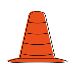 traffic cone icon image vector illustration design  orange color